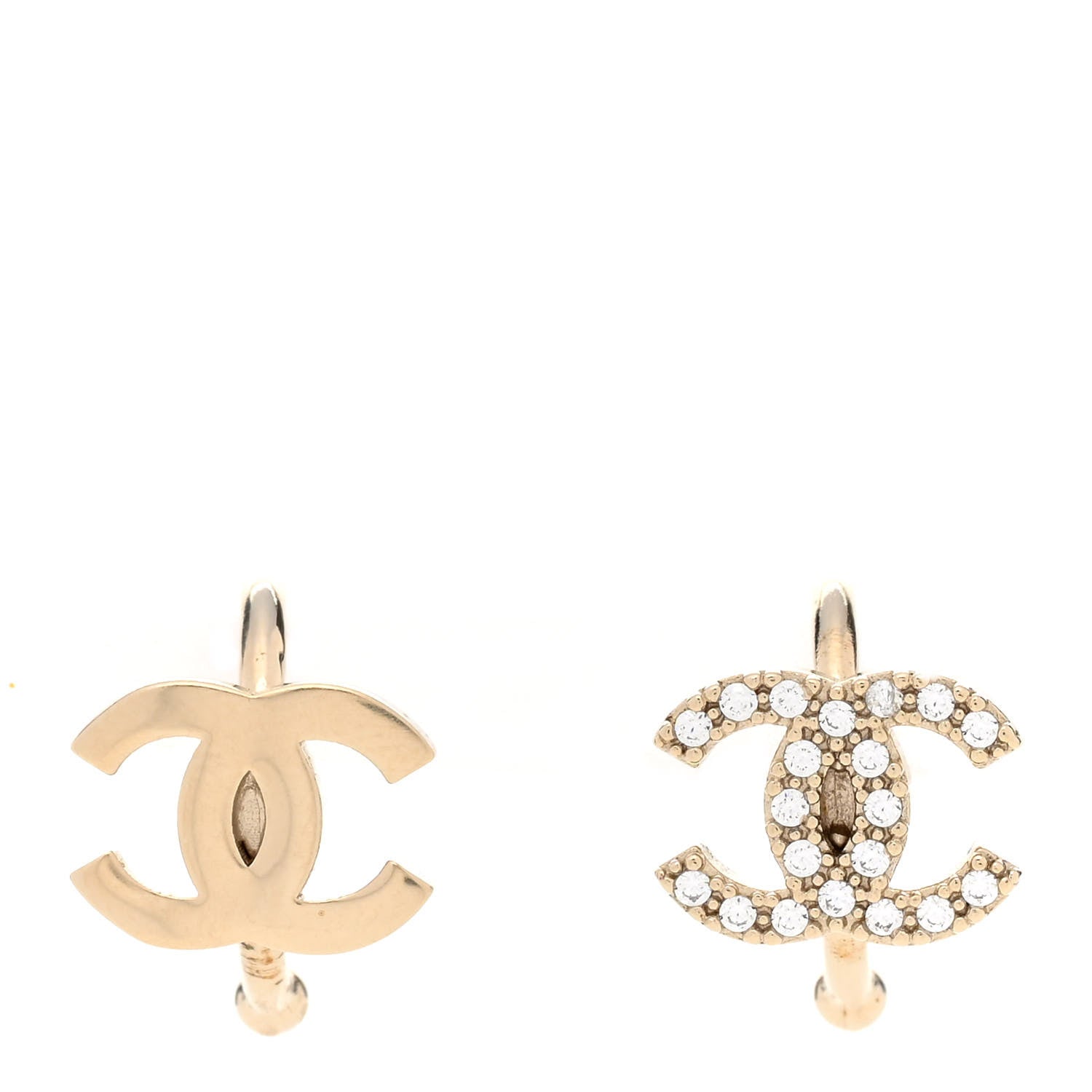 Chanel Metal Strass Lip Ring Set Gold 1 of 6