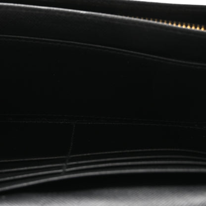 Prada Saffiano Metal Continental Flap Wallet Black 5 of 6