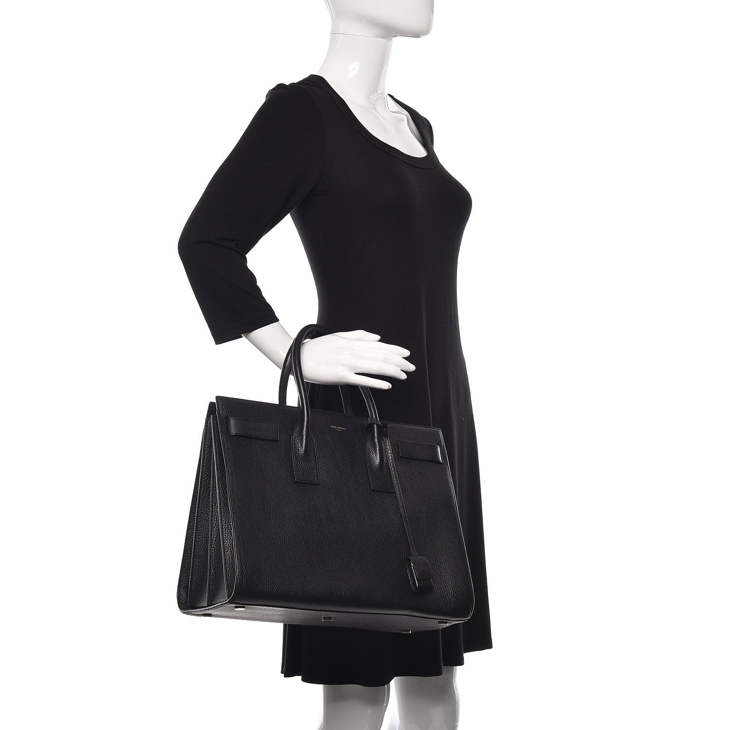 Saint Laurent Grained Calfskin Large Sac De Jour Carryall Black 2 of 12