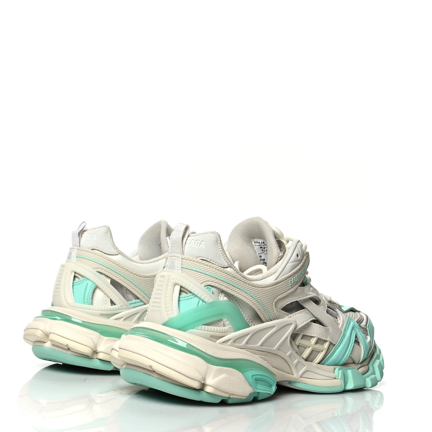 Balenciaga Rubber Mesh Tri-Color Womens Track.2 Open Sneakers 40 Min Light Beige Grey 4 of 7