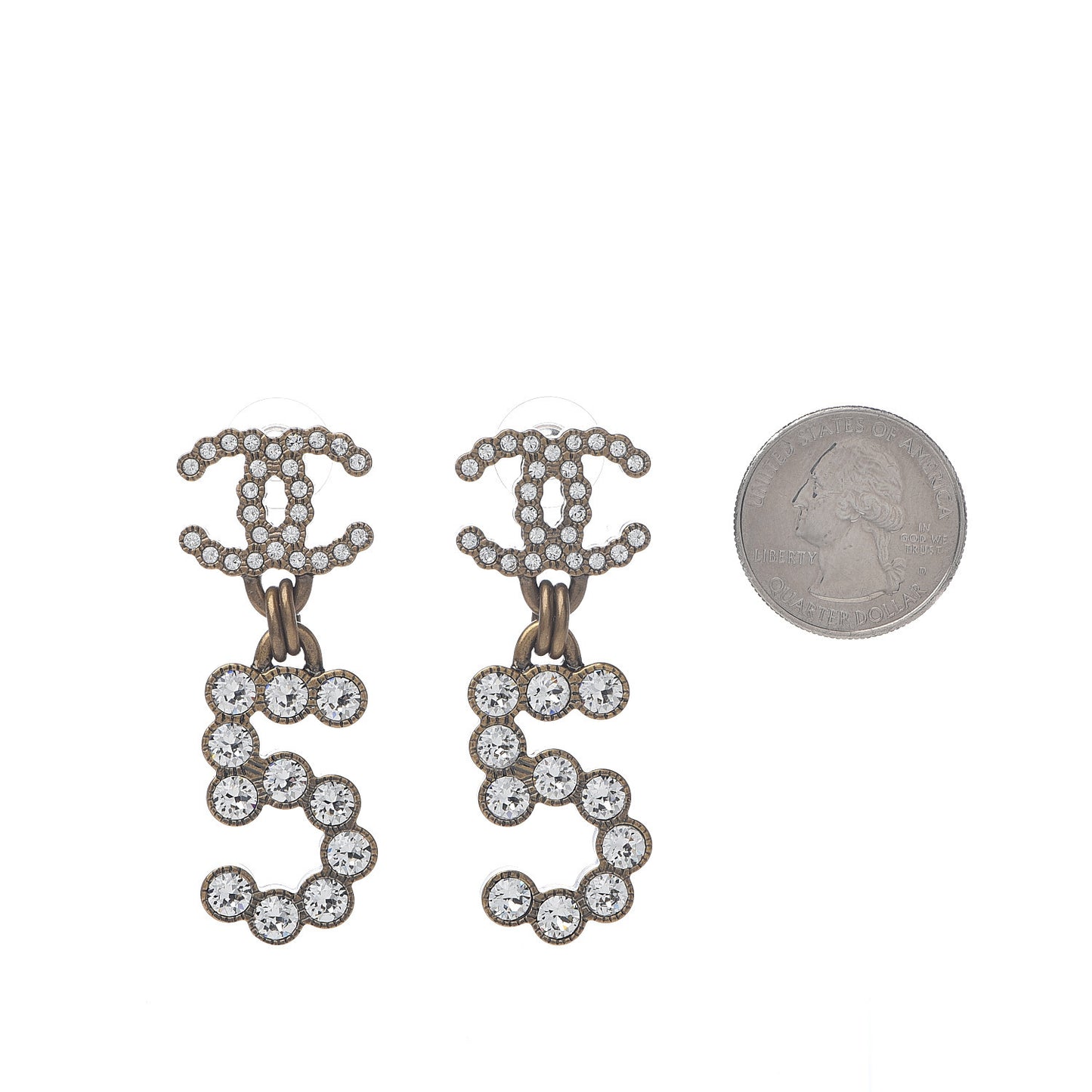 Metal Crystal City of Lights No 5 Drop Earrings Gold