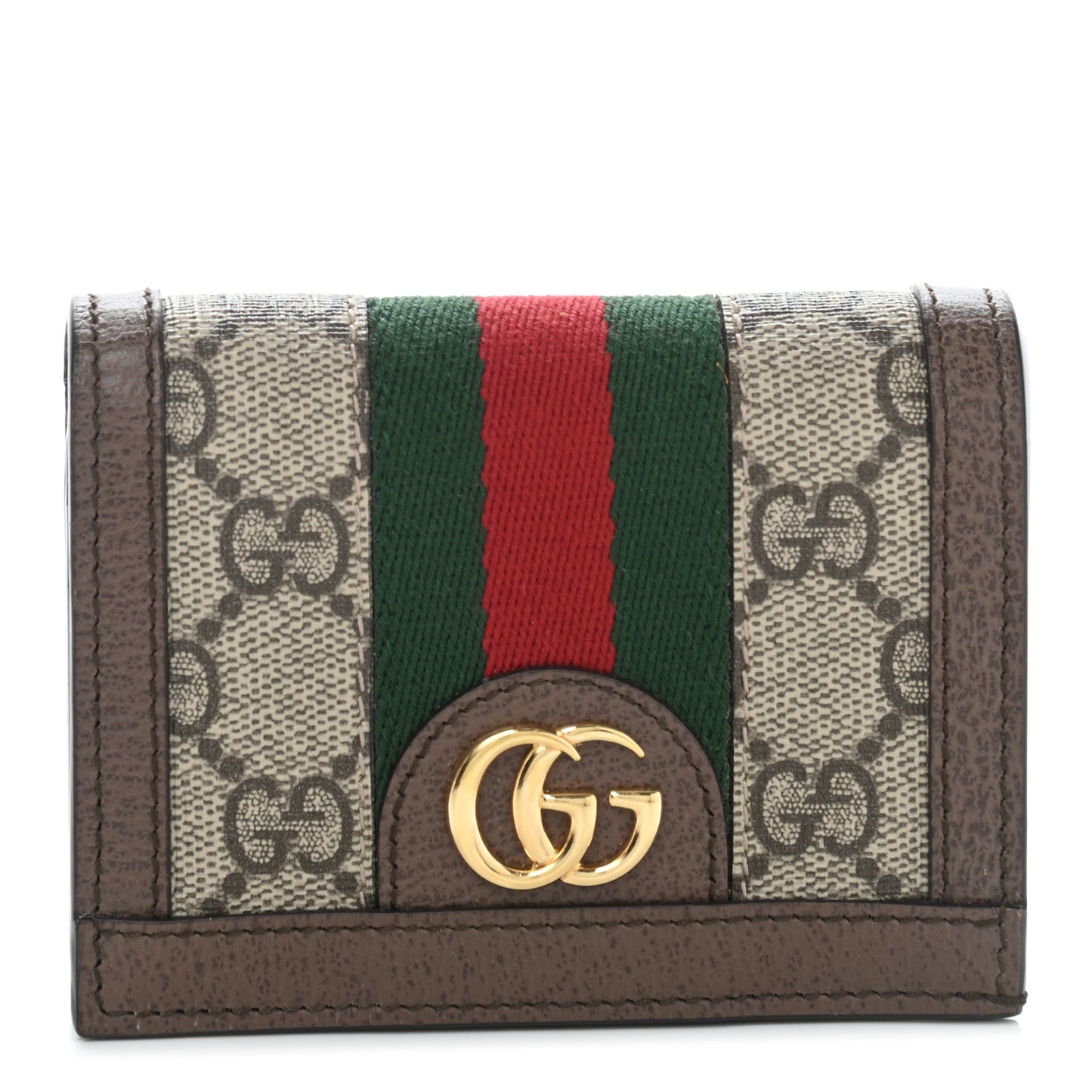 GG Supreme Monogram Web Ophidia Card Case Beige New Acero