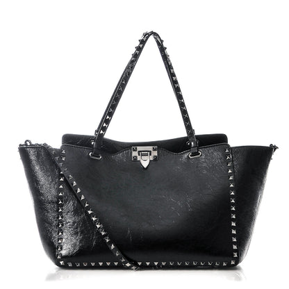 Valentino Garavani Vitello Medium Rockstud Tote Black 1 of 6
