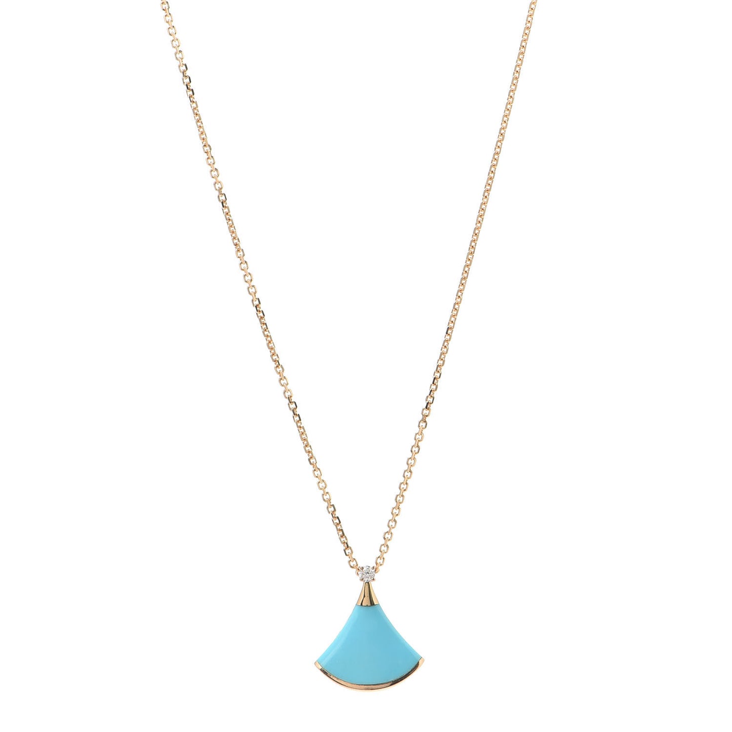 18K Rose Gold Diamond Turquoise Divas' Dream Pendant Necklace