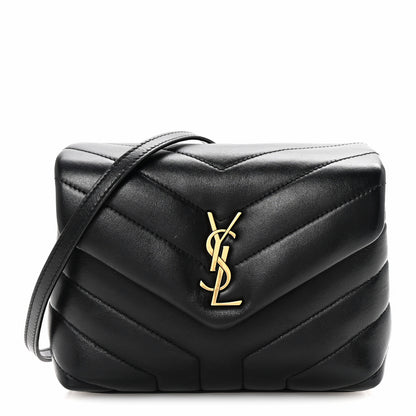Saint Laurent Calfskin Y Quilted Monogram Toy Loulou Crossbody Bag Black 1 of 9