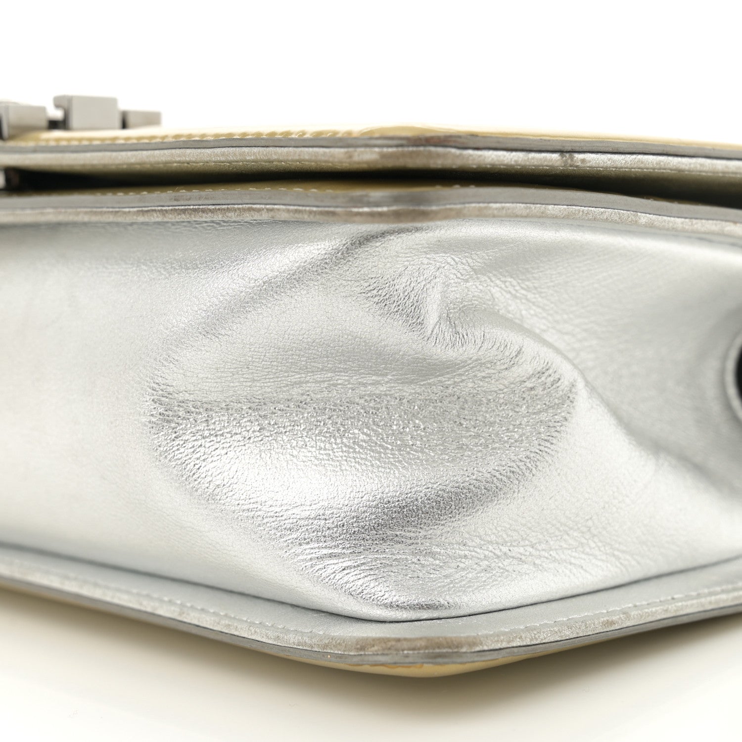 Chanel Metallic Patent Calfskin Quilted Medium Boy Flap Gold 10 of 14