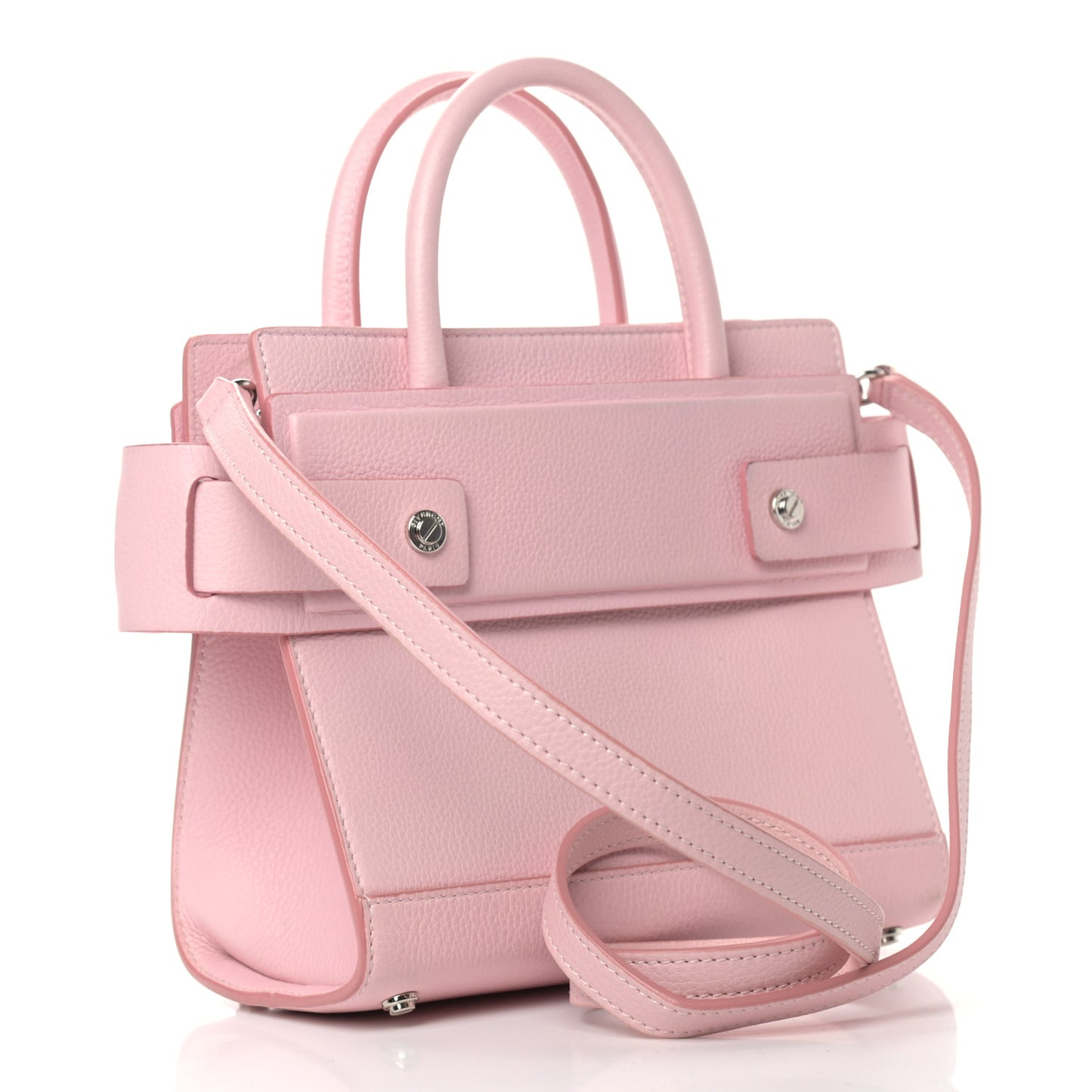 Grained Calfskin Mini Horizon Satchel Bright Pink