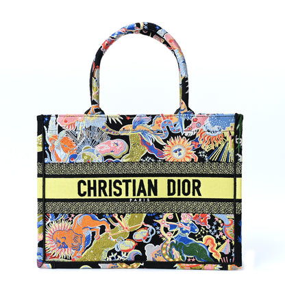 Christian Dior Canvas Zodiac Fantastico Embroidered Medium Book Tote Black Multicolor 1 of 9