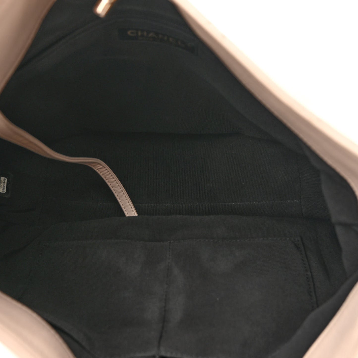 Calfskin Stitched Large Button Up Hobo Ivory Black