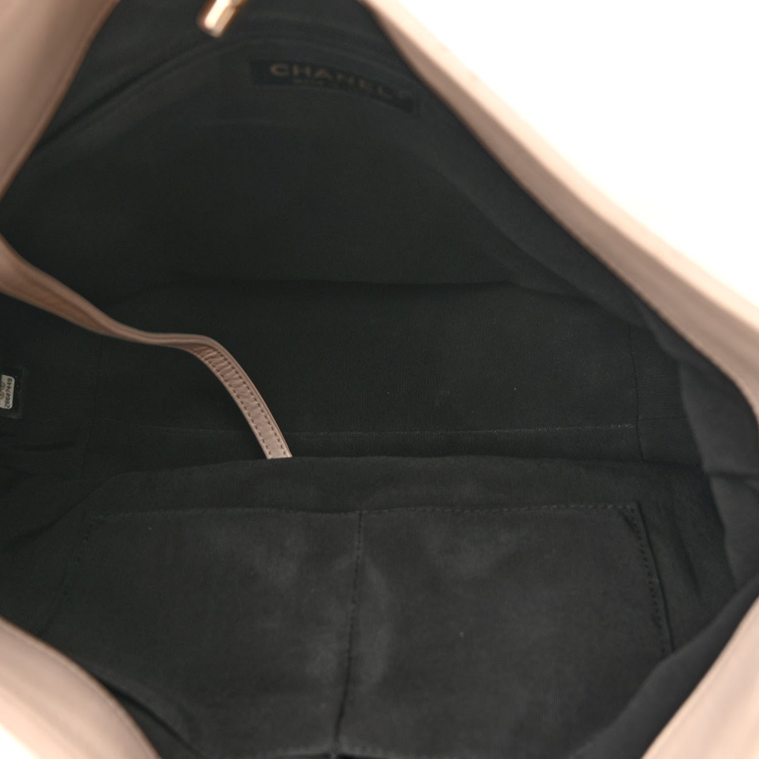 Chanel Calfskin Stitched Large Button Up Hobo Ivory Black 5 of 13