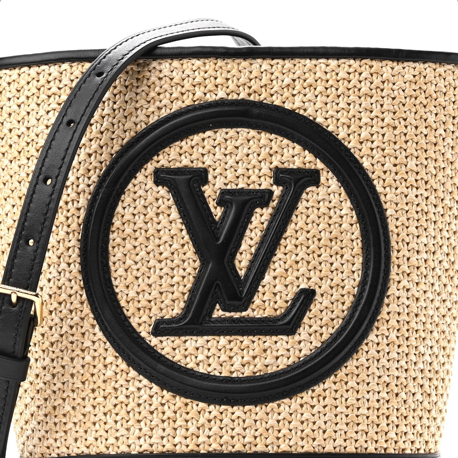 Louis Vuitton Raffia Petit Bucket Black 7 of 9