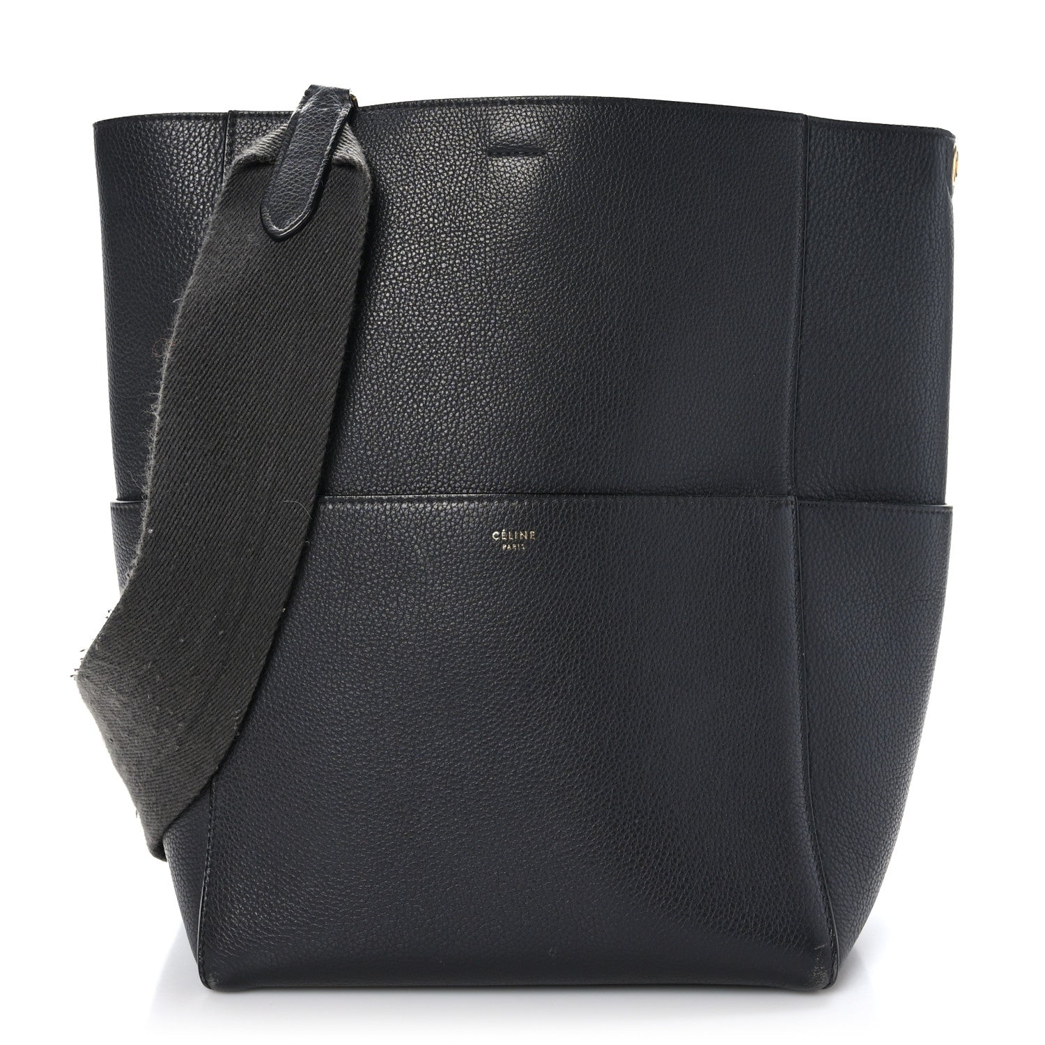 Celine Soft Grained Calfskin Sangle Bucket Bag Grey 1 of 10