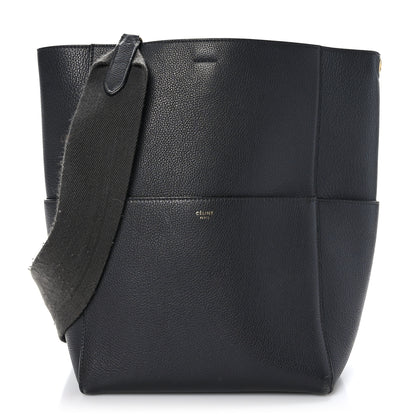 Celine Soft Grained Calfskin Sangle Bucket Bag Grey 1 of 10