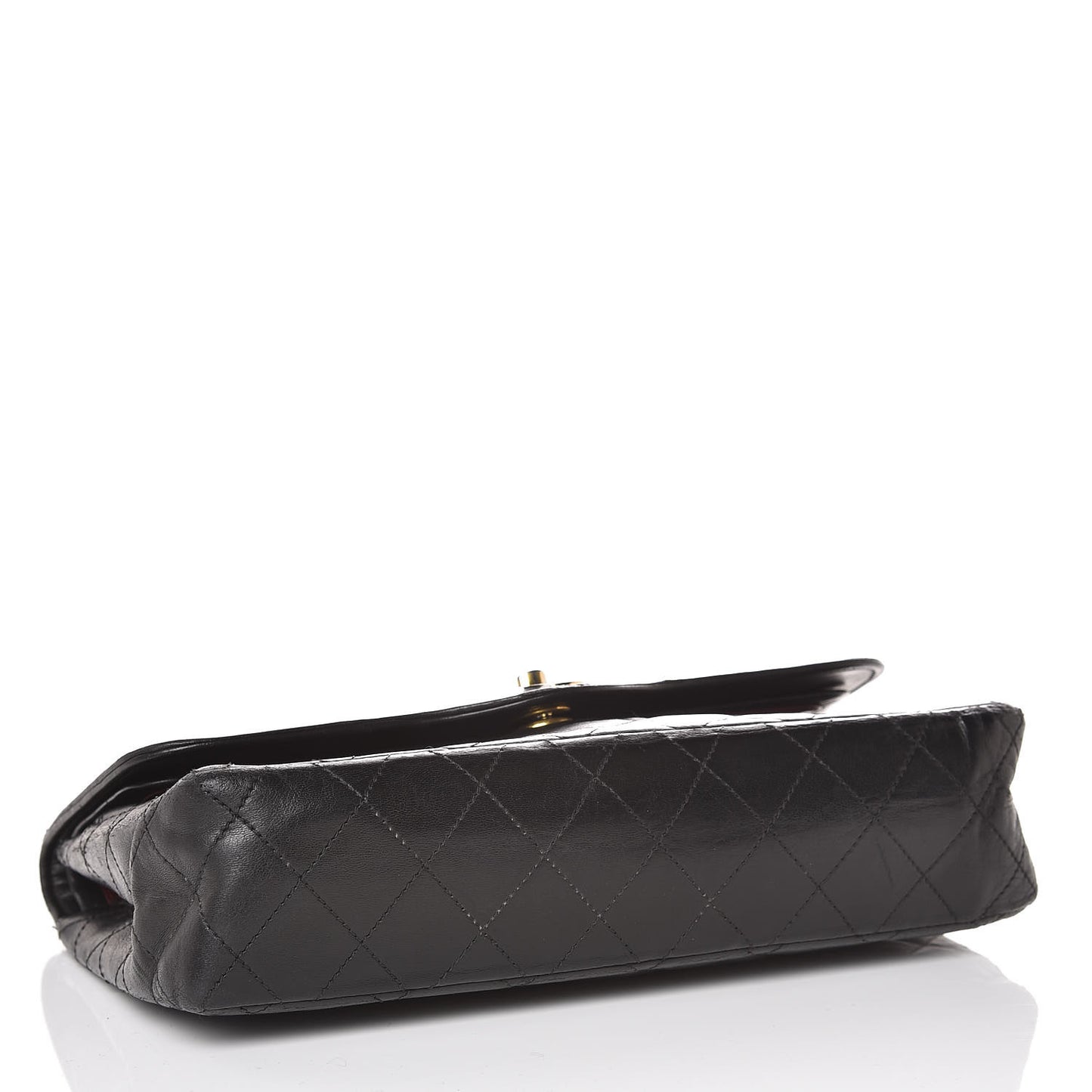 Lambskin Quilted Medium Double Flap Black