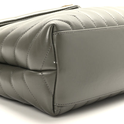 Saint Laurent Calfskin Y Quilted Monogram Medium Loulou Chain Satchel Grey Kaki 8 of 9