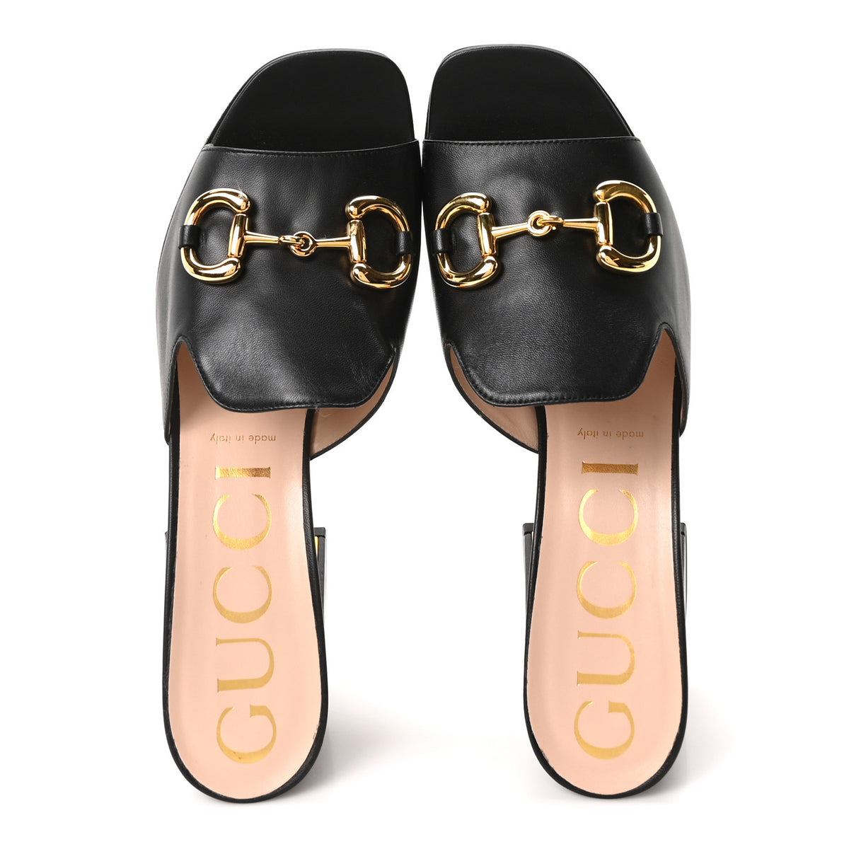 Nappa Horsebit 75mm Slide Sandals 41 Black