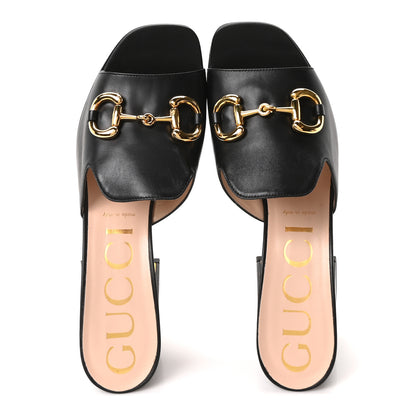 Gucci Nappa Horsebit 75mm Slide Sandals 41 Black 2 of 10