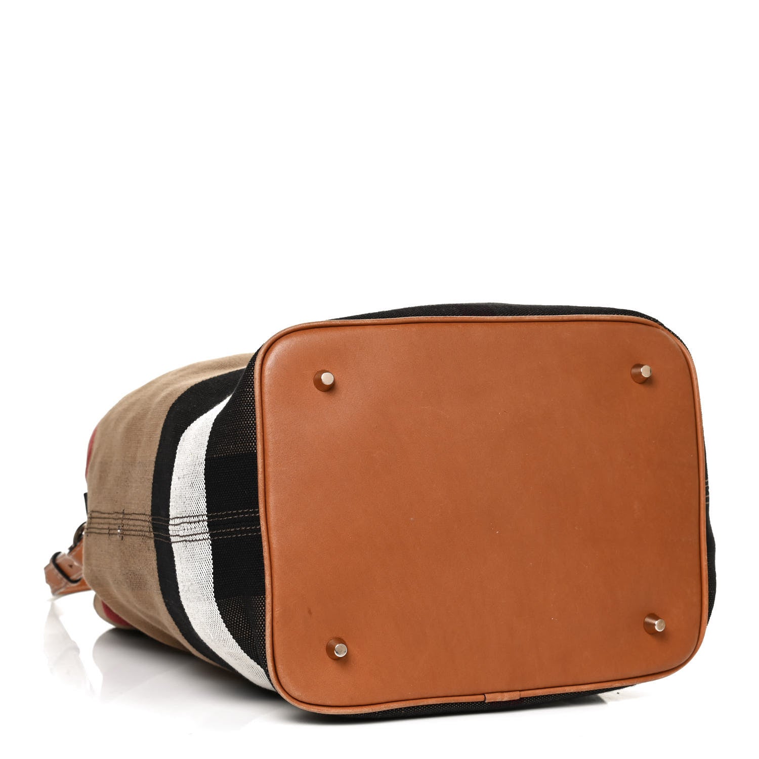 Burberry Canvas Mega Check Medium Ashby Hobo Saddle Brown 4 of 13
