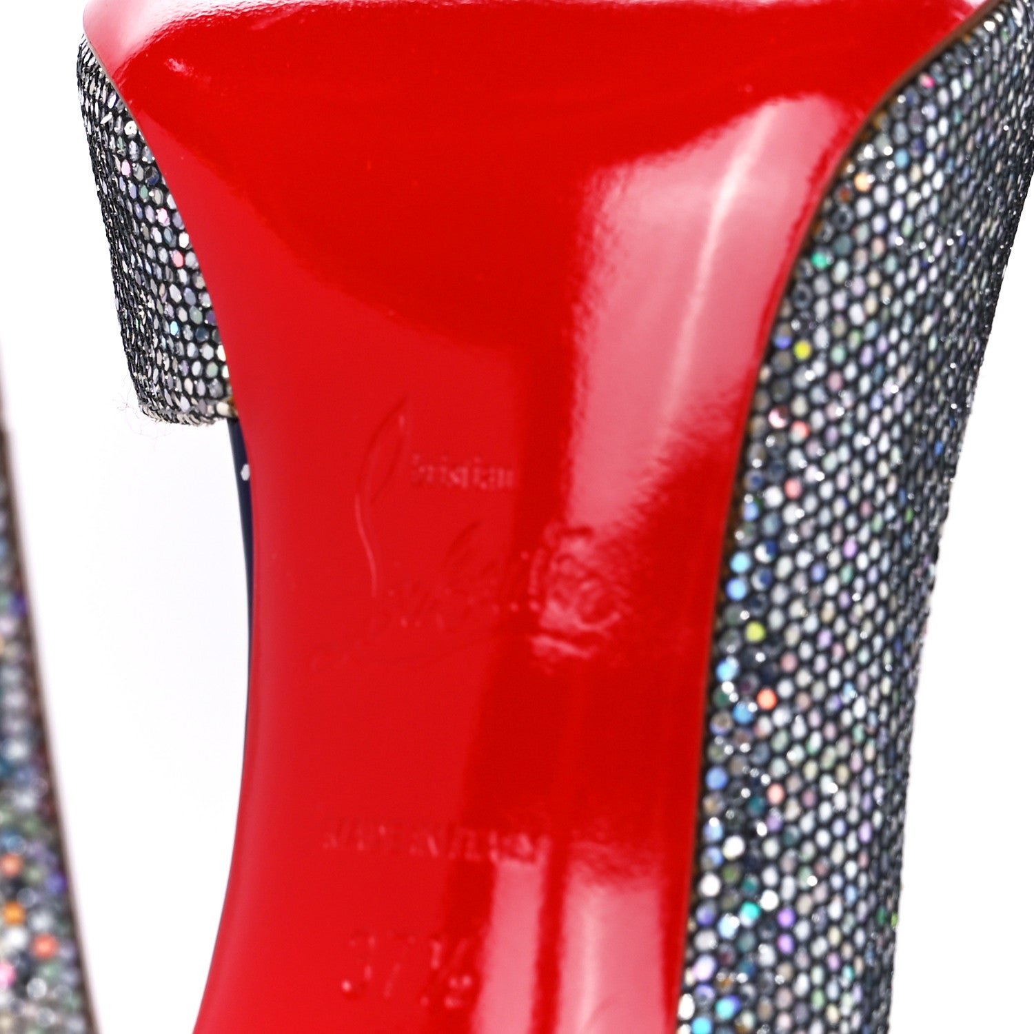 Christian Louboutin Patent Glitter Disco Ball Iriza 100 Pumps 37.5 Purple Pop Multicolor 6 of 8