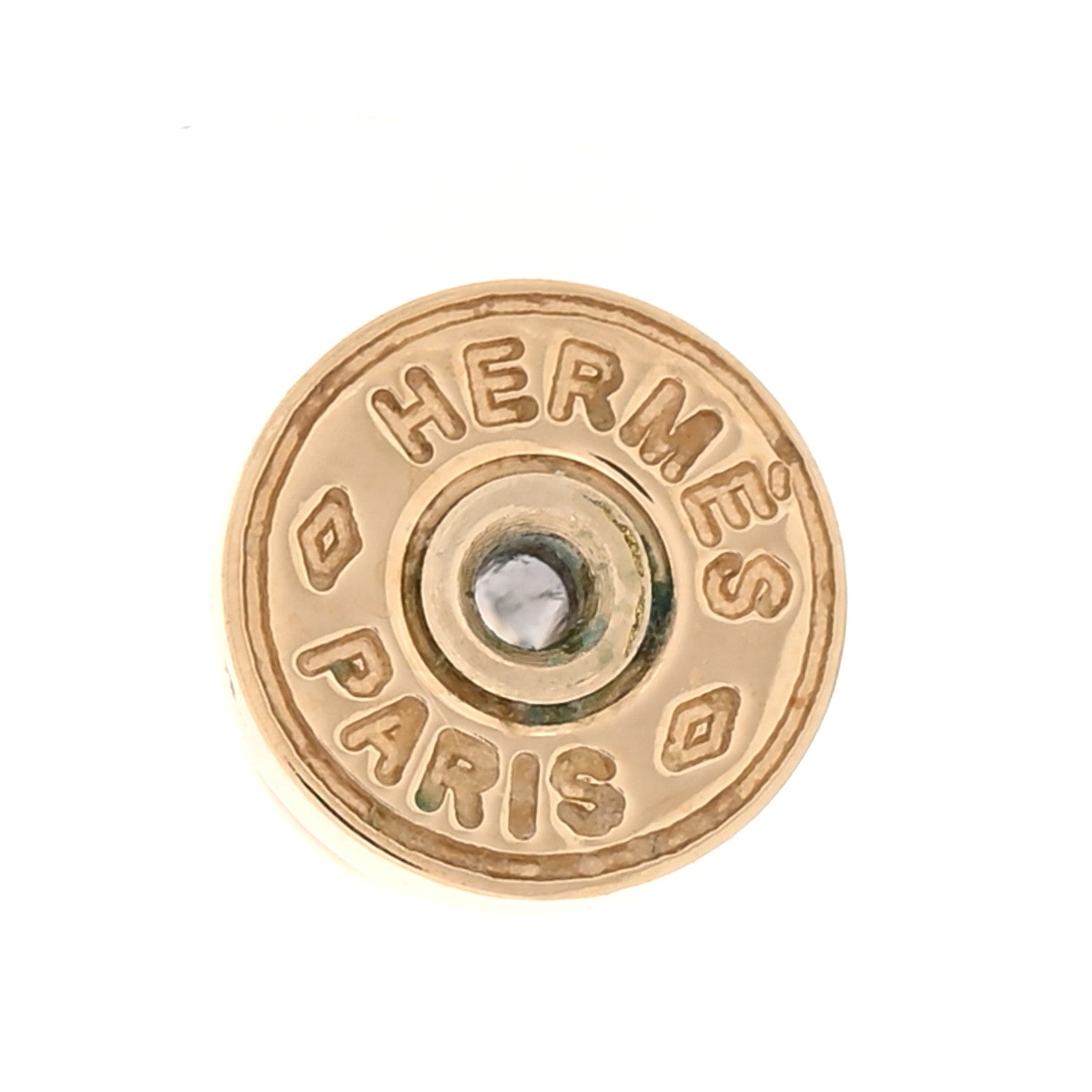 Hermes Permabrass Buffalo Horn Wood Amulette Hoop Earrings 4 of 4