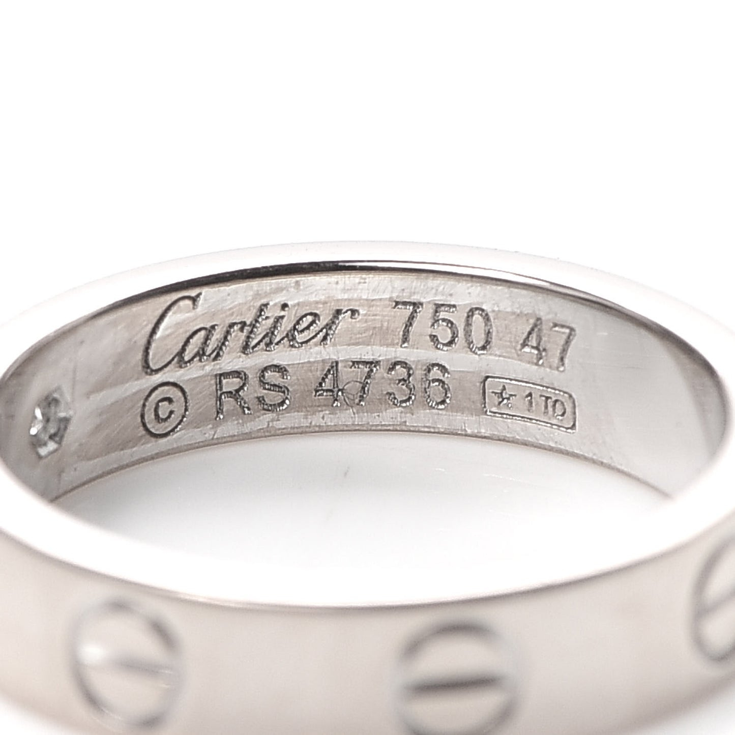 18K White Gold Diamond 4mm LOVE Wedding Band Ring 47 4