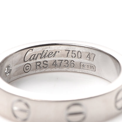 Cartier 18K White Gold Diamond 4mm LOVE Wedding Band Ring 47 4 4 of 4