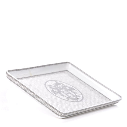 Hermes Porcelain Mosaique Au 24 Sushi Plate Platine 3 of 8