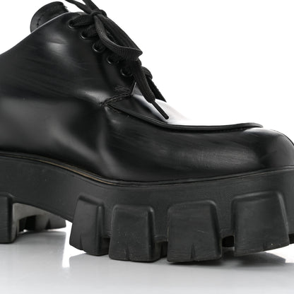 Prada Spazzolato Rois Monolith 55mm Derby Loafers 39 Black 9 of 11