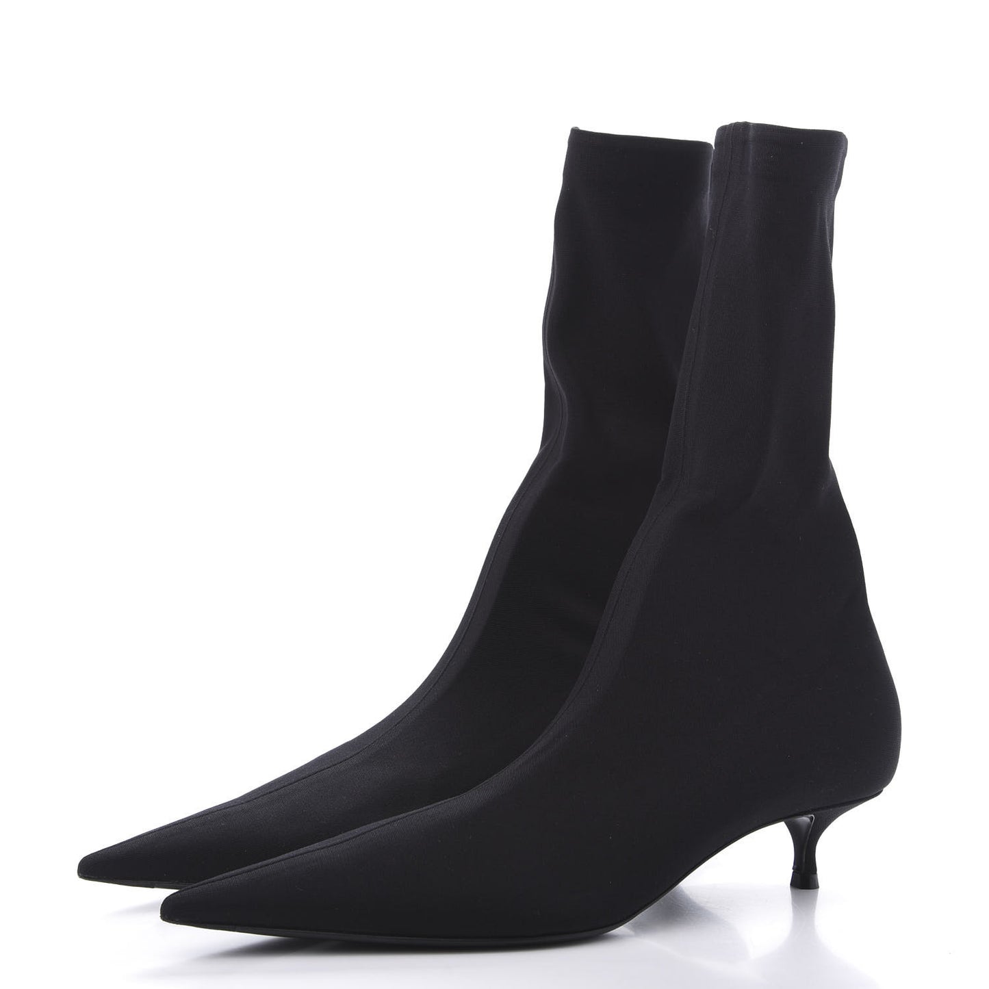 Jersey Crepe Extreme Pointed Toe Knife Booties 37 Black