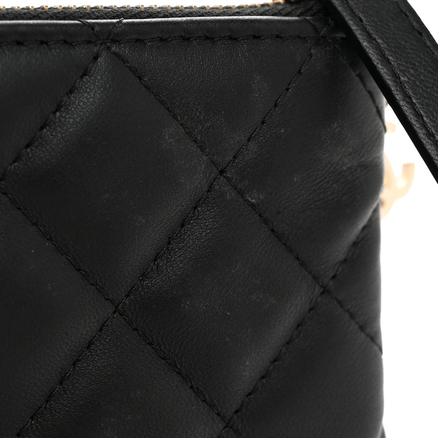 Lambskin Quilted Casino Coin Purse Black