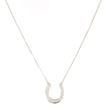 Tiffany Platinum Diamond Horseshoe Pendant Necklace 1 of 6