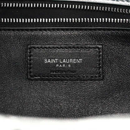 Saint Laurent Metallic Lambskin Quilted Sade Puffer Envelope Clutch Argento 6 of 10