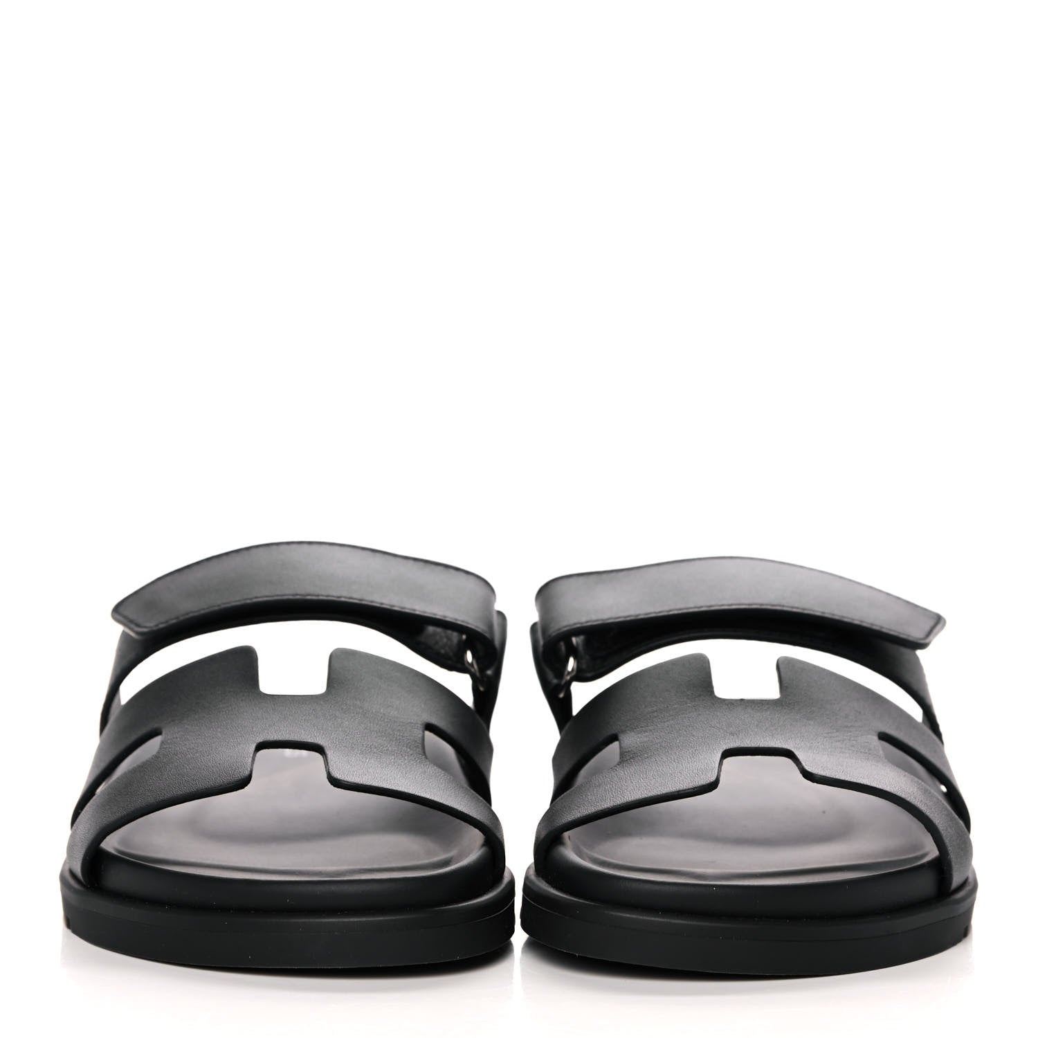 Hermes Calfskin Womens Chypre Sandals 35 Black 2 of 9