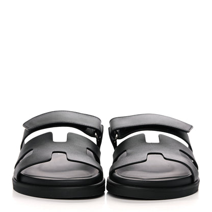 Hermes Calfskin Womens Chypre Sandals 35 Black 2 of 9