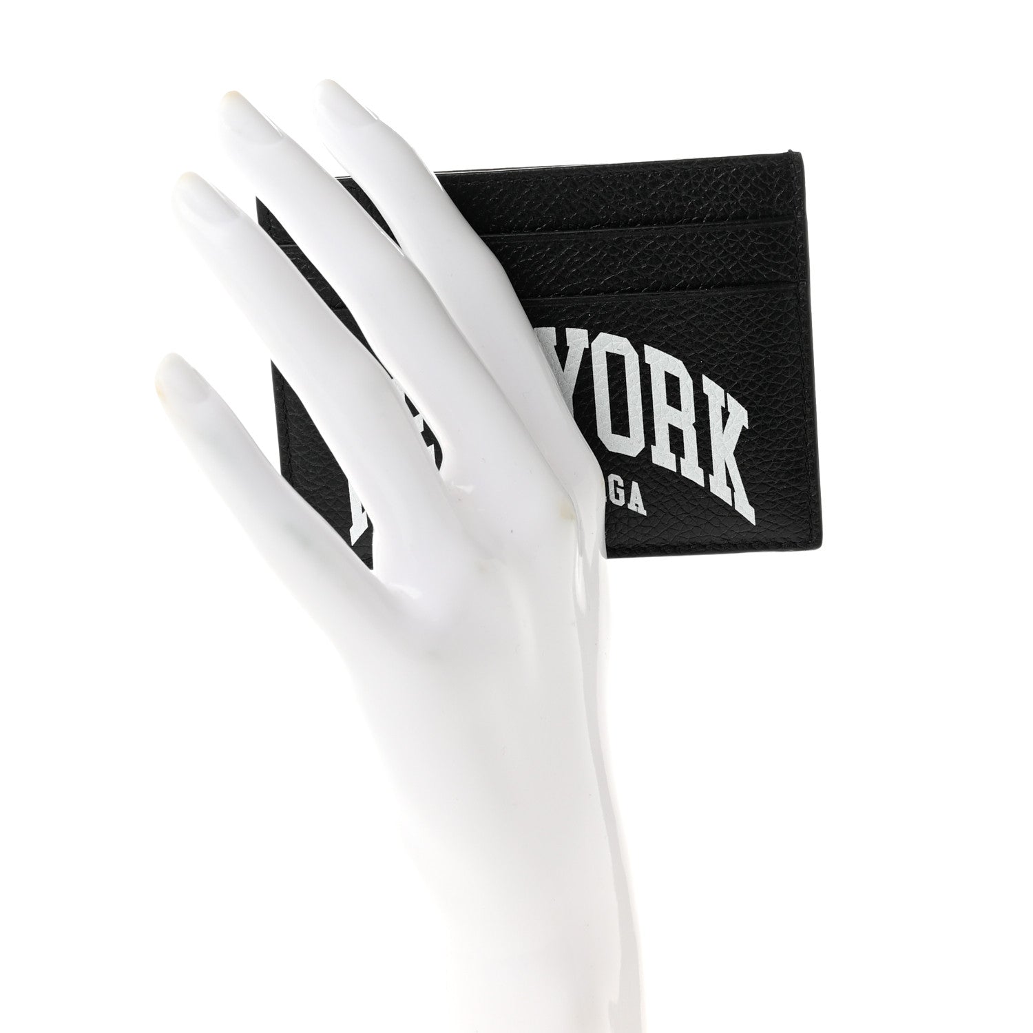 Balenciaga Calfskin City Logo Cash Card Holder Black White 2 of 7