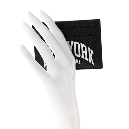 Balenciaga Calfskin City Logo Cash Card Holder Black White 2 of 7