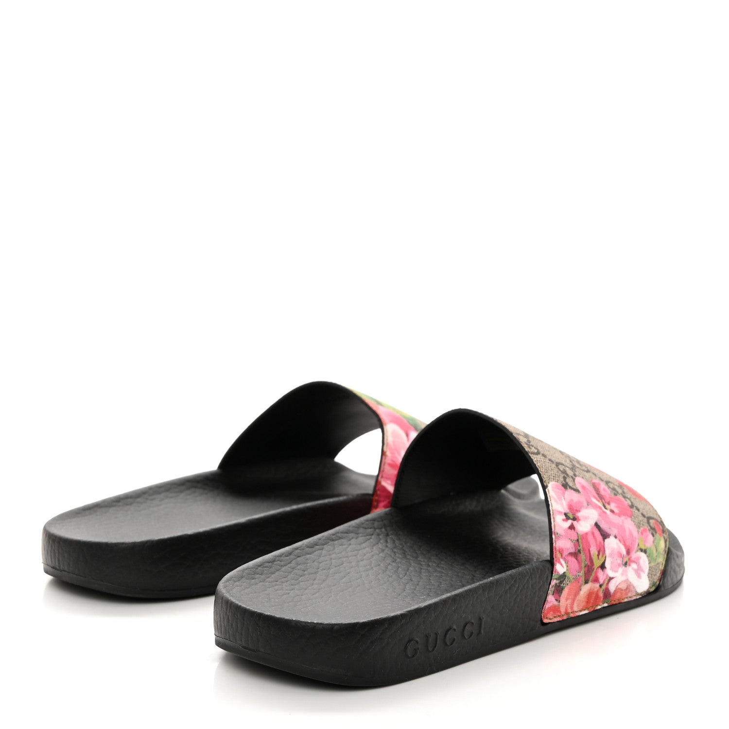 Gucci GG Supreme Monogram Blooms Slide Sandals 38 Beige Multicolor 3 of 7