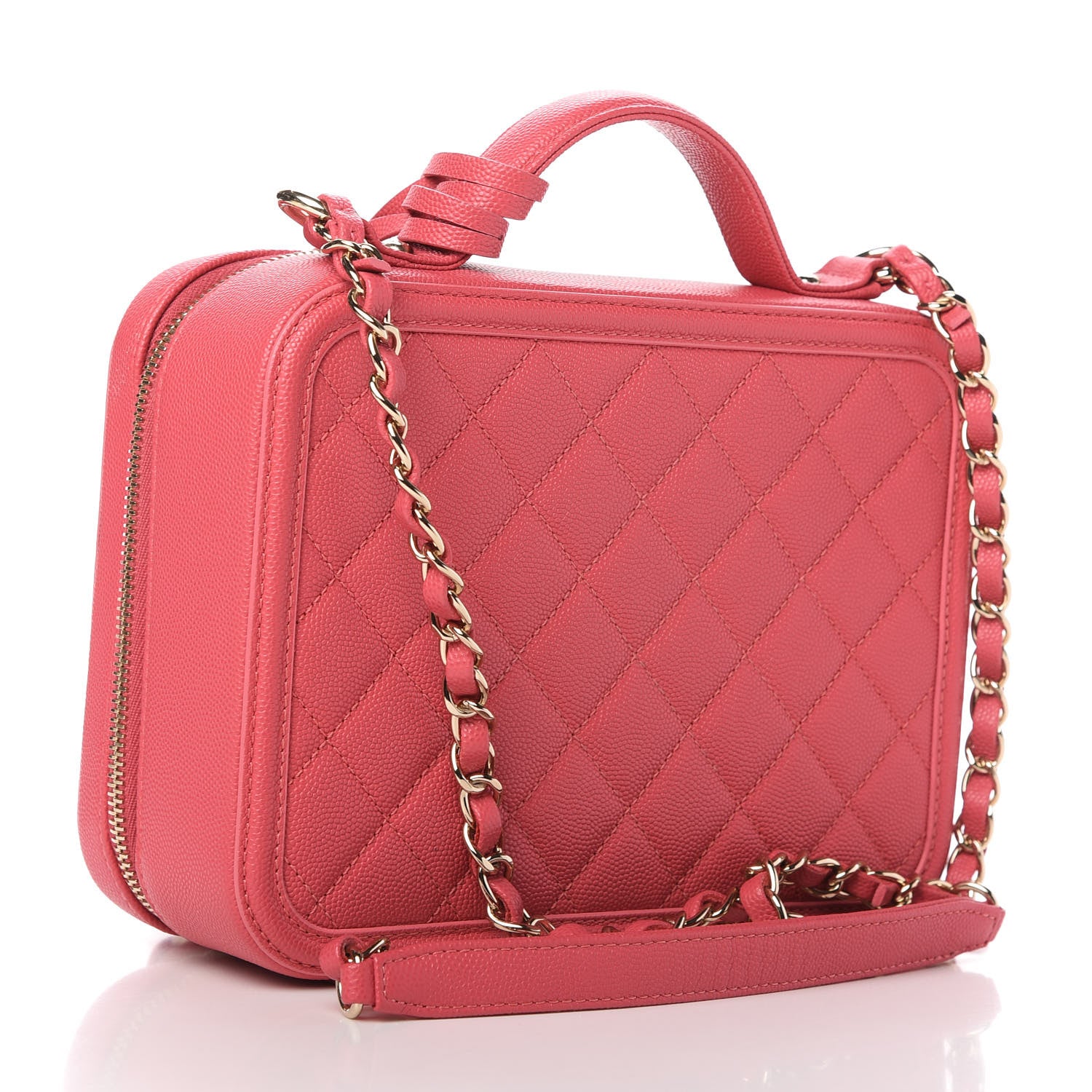 Chanel Caviar Quilted Medium CC Filigree Vanity Case Pink 3 of 11