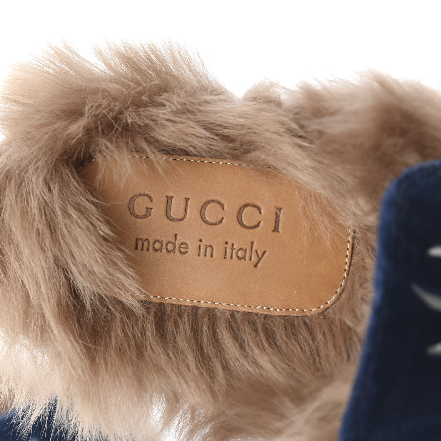 Gucci Velvet Fur Dragon Embroidered Mens Princetown Slippers 6 Zaffre Dark Zaffre 7 of 8