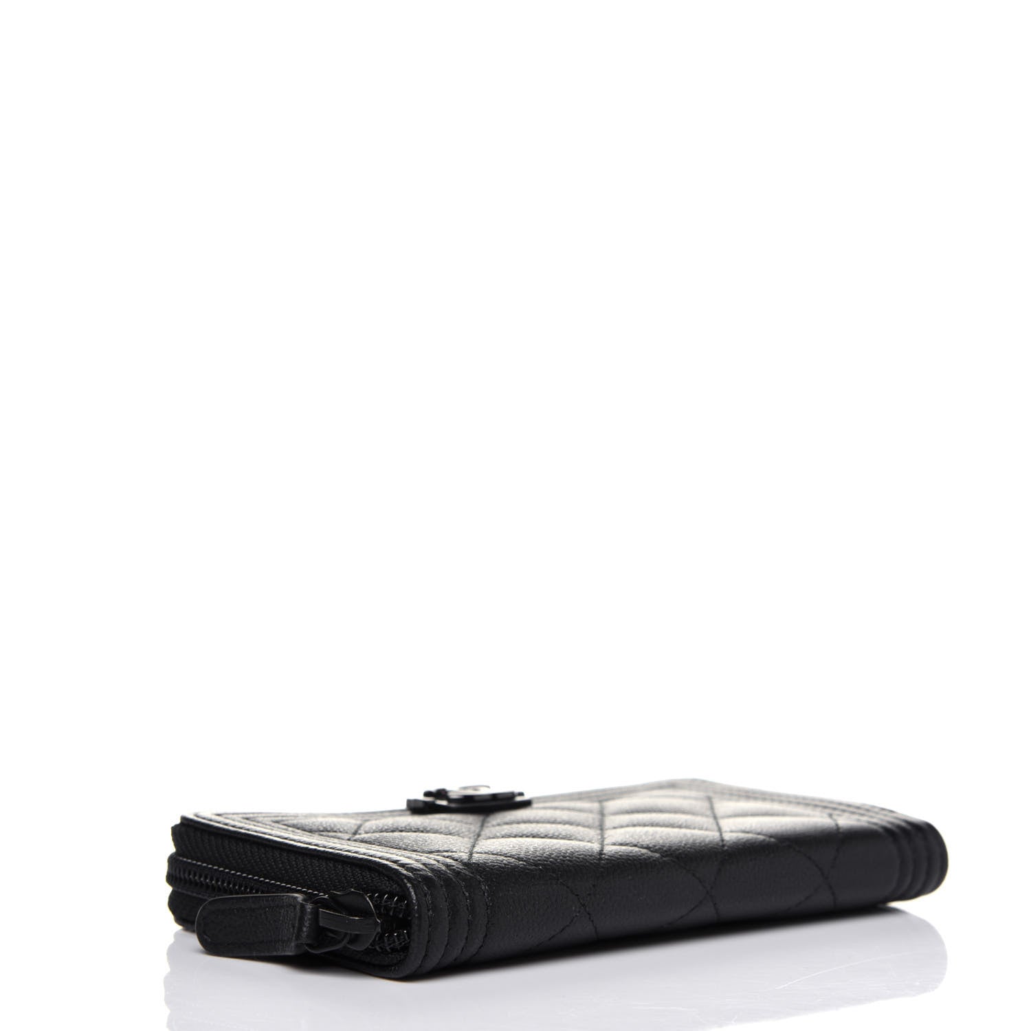 Chanel Caviar Quilted Small Boy Zip Around Wallet So Black 4 of 12