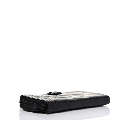Chanel Caviar Quilted Small Boy Zip Around Wallet So Black 4 of 12