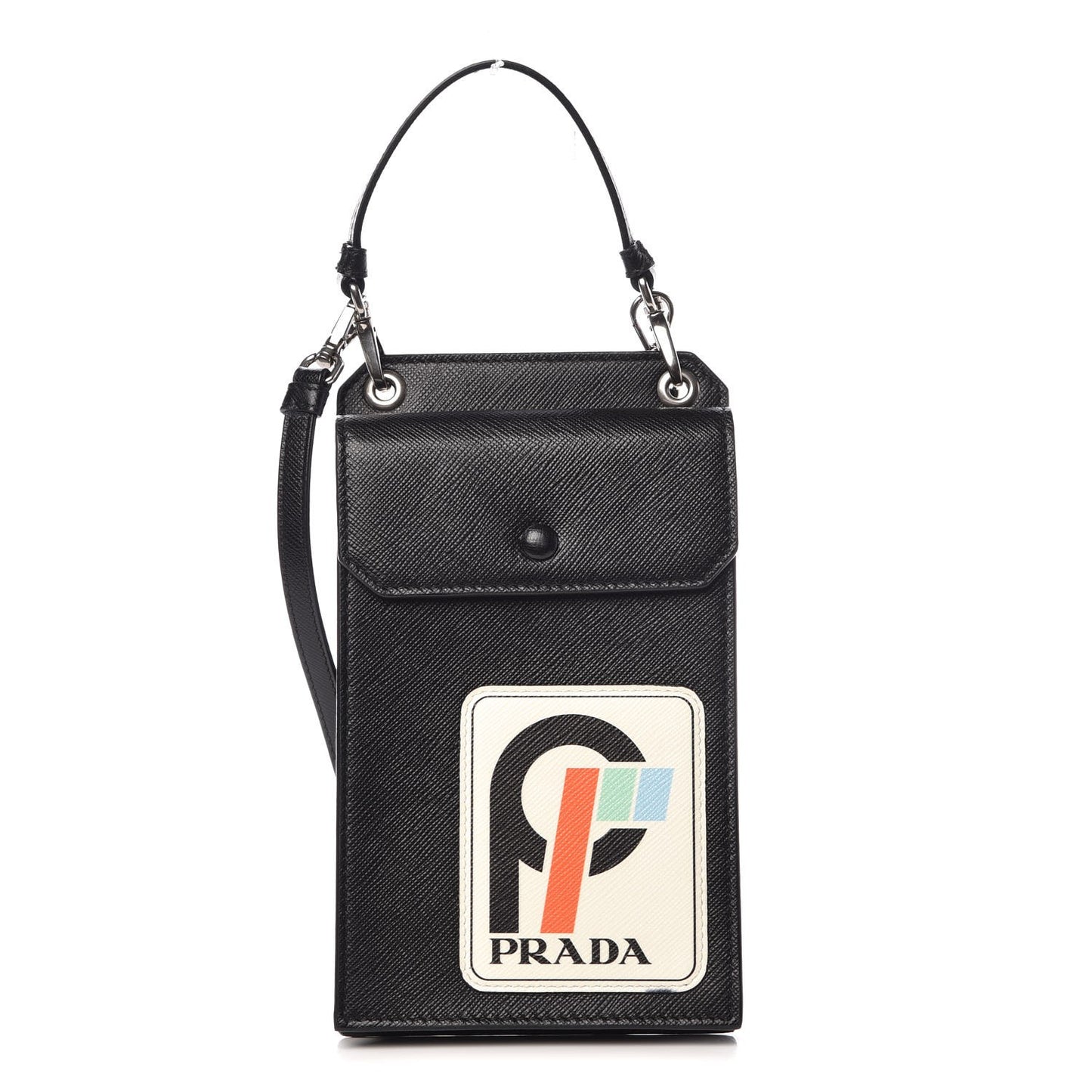 Saffiano Racing Logo Patch Mini Bag Black