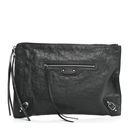 Balenciaga Agneau Classic Hardware Small Pouch Gris Fossile 1 of 8