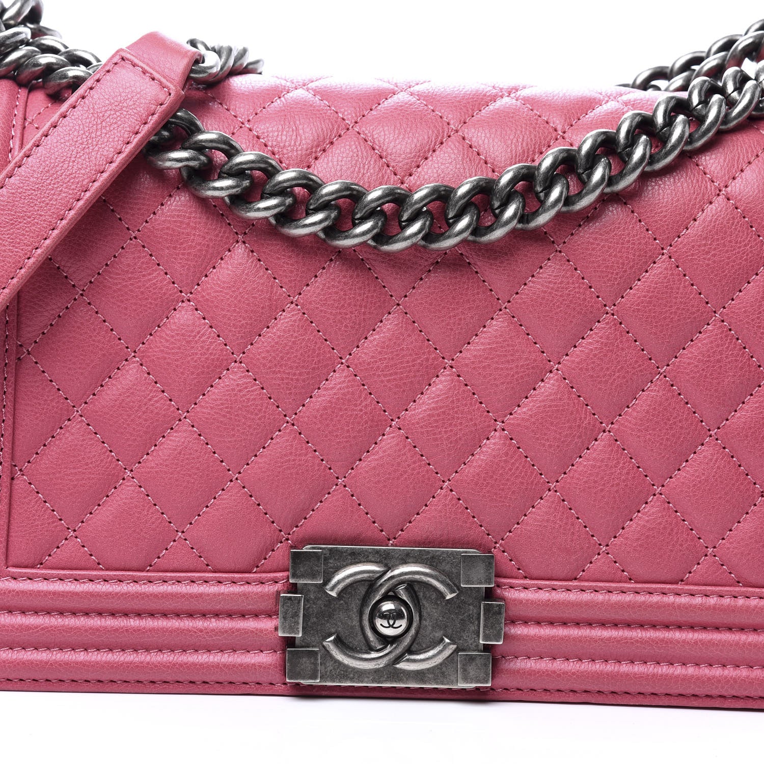 Chanel Calfskin Quilted Medium Boy Flap Pink 12 of 12