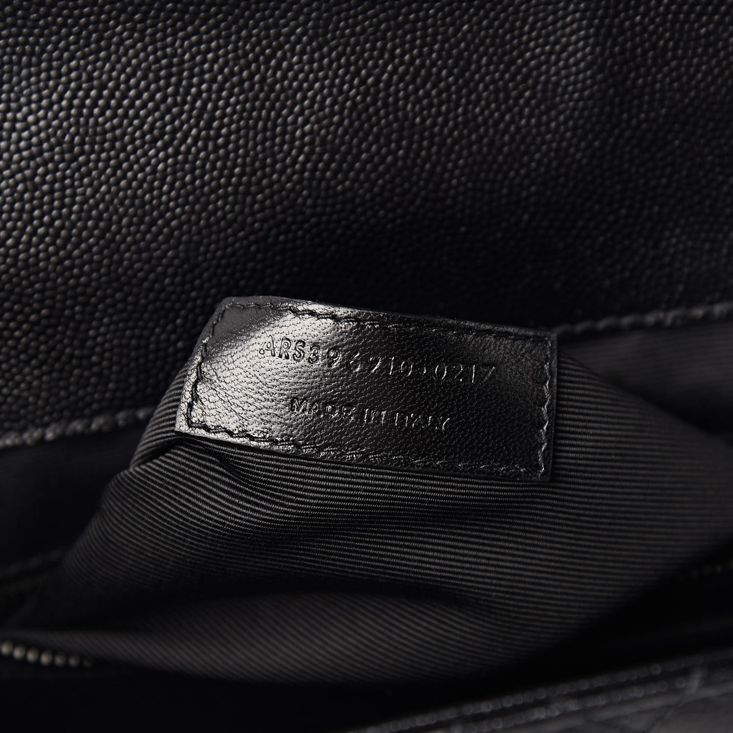 Grain De Poudre Textured Mixed Matelasse Large Triquilt Monogram Monochrome Satchel Black