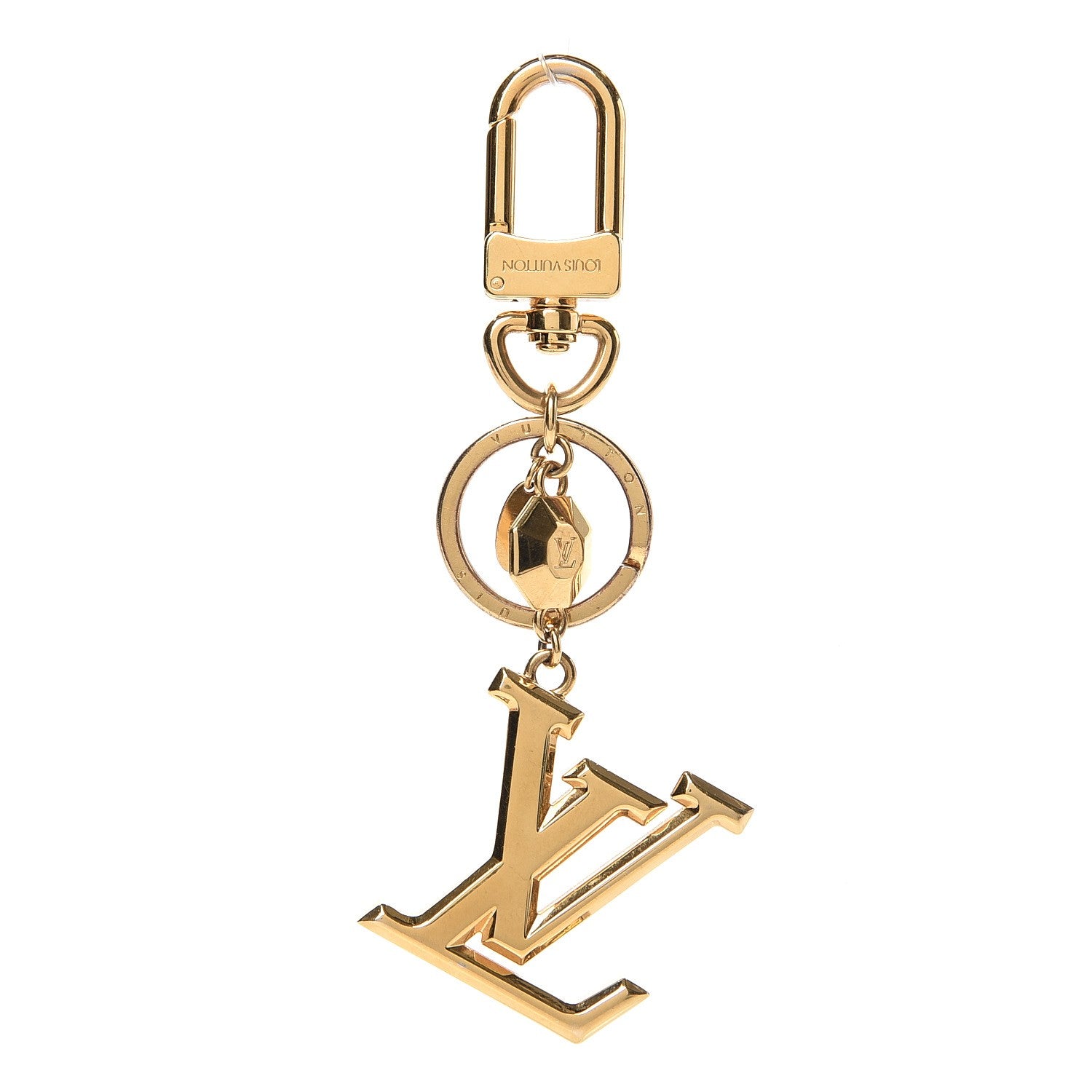 Louis Vuitton LV Facettes Bag Charm Key Holder Gold 1 of 3