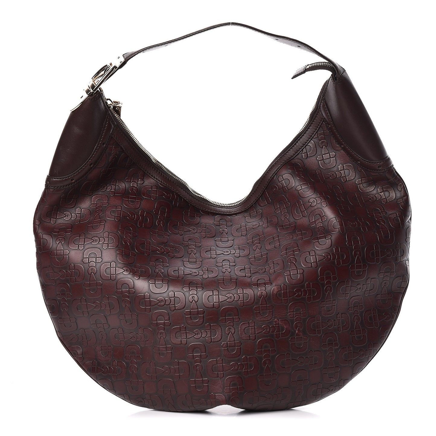 Calfskin Horsebit Embossed Glam Hobo Purple