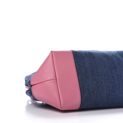 Gucci Denim Calfskin Denim Tote Pink 7 of 12