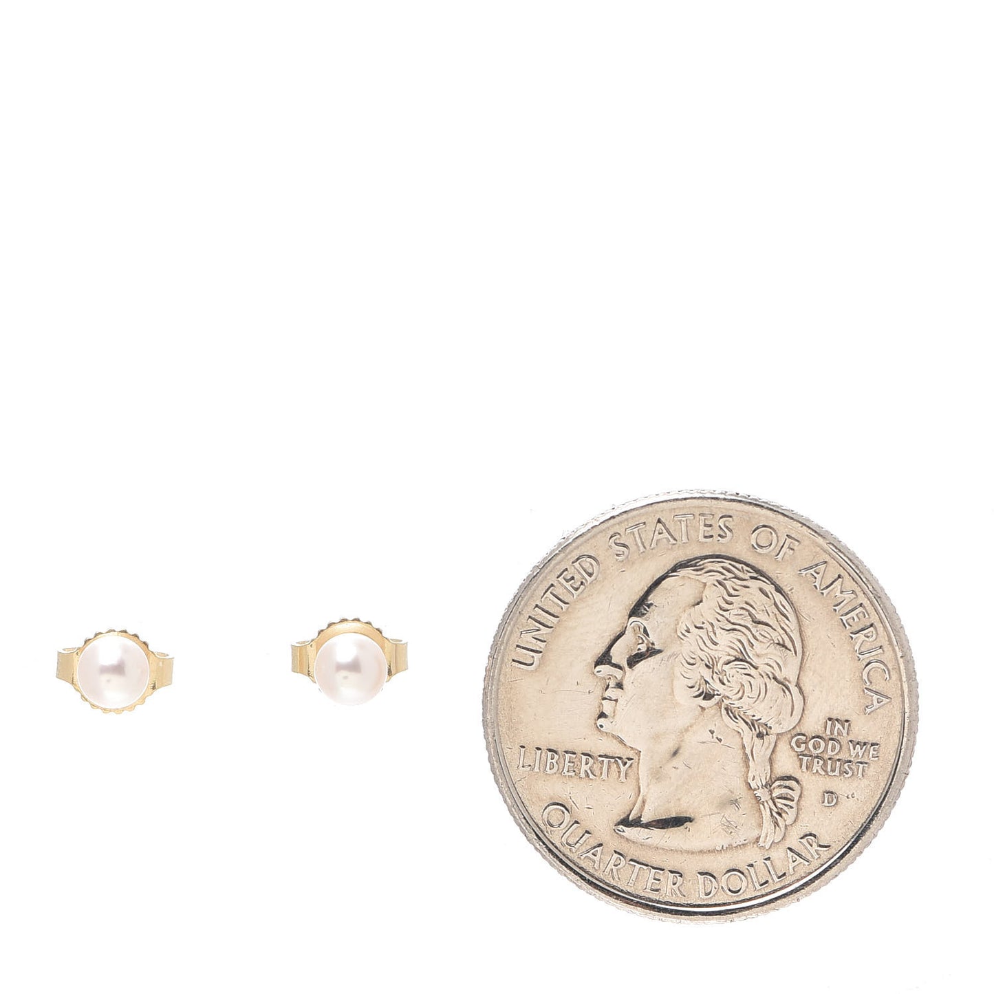 18K Yellow Gold Akoya Pearl 4mm Stud Earrings