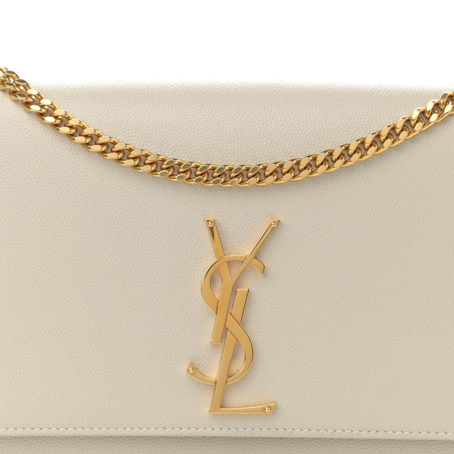 Saint Laurent Grain De Poudre Medium Classic Monogram Kate Satchel Crema Soft 9 of 12